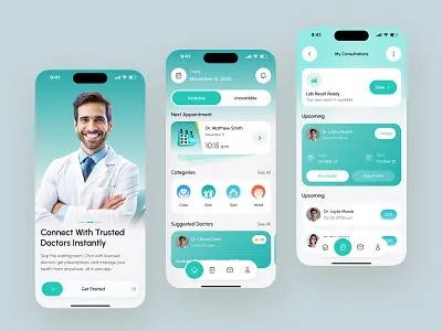 Dental App Design aesthetic dentistry app design appointment booking consultation app dental app dental care dentistry doctor app health app healthcare medical app mobile app mobile design product design wellness