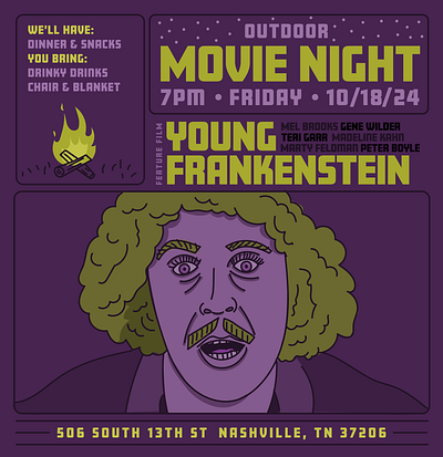 Movie Night - Young Frankenstein design illu illustration young frankenstein