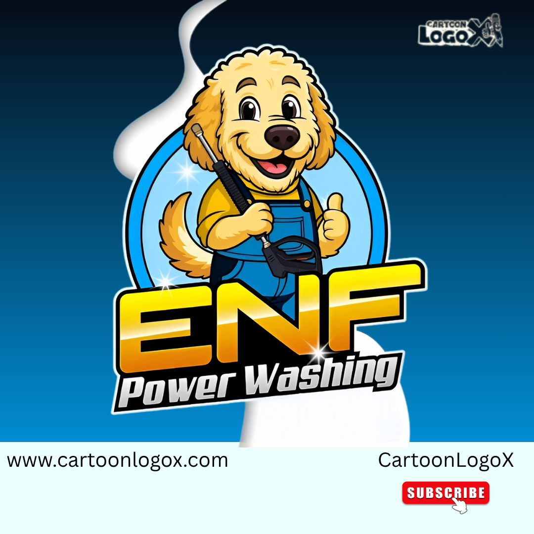 ENF Power Washing | Cartoon Logo Design & Branding |CartoonLogoX branding cartoonlogox graphic design logo
