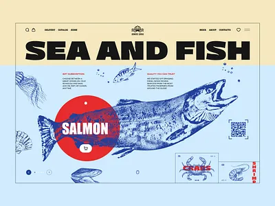 Sea and fish design fish graphic design illustration landig page minimalism sea ui