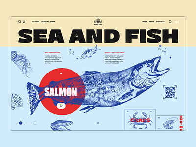 Sea and fish design fish graphic design illustration landig page minimalism sea ui