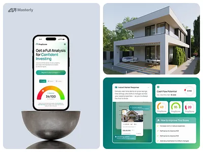 Property Analysis UX/UI for Real Estate AI SaaS Platform | Maste analytics ui cashflow design chart data driven design data visualization investment analysis product design property analysis proptech real estate real estate dashboard saas platform score breakdown score design ui ui design ux ux design uxui