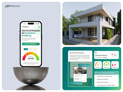 Property Analysis UX/UI for Real Estate AI SaaS Platform | Maste analytics ui cashflow design chart data driven design data visualization investment analysis product design property analysis proptech real estate real estate dashboard saas platform score breakdown score design ui ui design ux ux design uxui