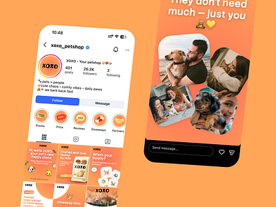 Instagram profile branding design branding graphic design illustration instagram marketing petshop smm