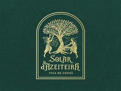 Solar d’Azeiteira · Emblem V1 brand brand identity branding custom lettering custom typography emblem graphic design hand lettering handcrafted design heritage illustration lettering logo logo design logotype olive tree serra da lousã type typography visual storytelling