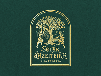 Solar d’Azeiteira · Emblem V1 brand brand identity branding custom lettering custom typography emblem graphic design hand lettering handcrafted design heritage illustration lettering logo logo design logotype olive tree serra da lousã type typography visual storytelling