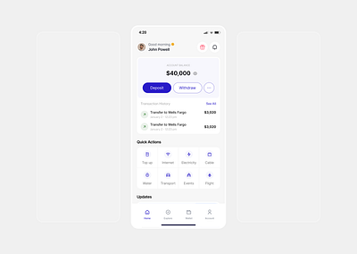 Mobile App Fintech Dashboard fintech mobile app user profile