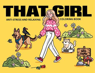 That Girl! book book cover character design coloring coloring book girl girl illustration that girl