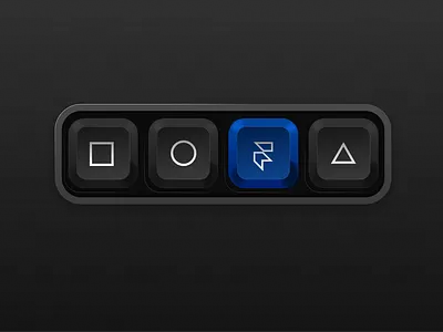 Icon Interface — Dark UI Concept buttons conceptdesign dark framer graphic design heropage keyboard ui ui concept ux web