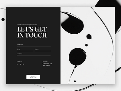 Let’s Get in Touch — Minimal Contact Form black and white conceptdesign heropage minimalism minimalist ui ux