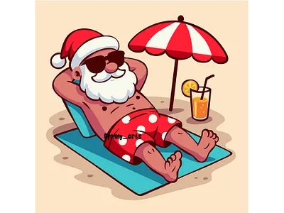 Santa Cartoon Wearing Hat and Sunglasses background cartoon celebration character cheerful christmas decorative festival festive fun gift greeting holiday nativity present saint santa season sinterklaas tradition