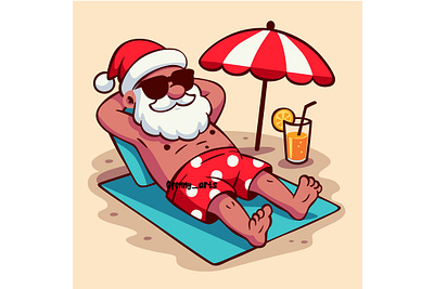 Santa Cartoon Wearing Hat and Sunglasses background cartoon celebration character cheerful christmas decorative festival festive fun gift greeting holiday nativity present saint santa season sinterklaas tradition