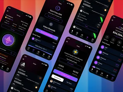 Modern Crypto Wallet & Mining App Concept alamin hossen appshowcase crypto dashboard crypto landing page cryptoappdesign cryptoearning cryptomining cryptotrading cryptowallet design veli fintechdesign gopal chatterjee mobileappconcept modernappui partho adhikary referralsystem uidesign uxdesign walletinterface