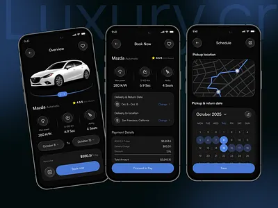 Car Rental Mobile App app design automotive app behance project booking app car booking app car hire car rental app dark mode ui dribbble shot figma design interaction design mobile app design product design rental app ui sketch app transport app ui concept user interface ux design vehicle rental