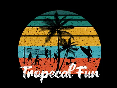 Tropical Fun: Vintage T-Shirt Graphic Design adobe illustrator apparel design branding clothing design graphic design illustration logo minimal design t shirt t shirt design vector art