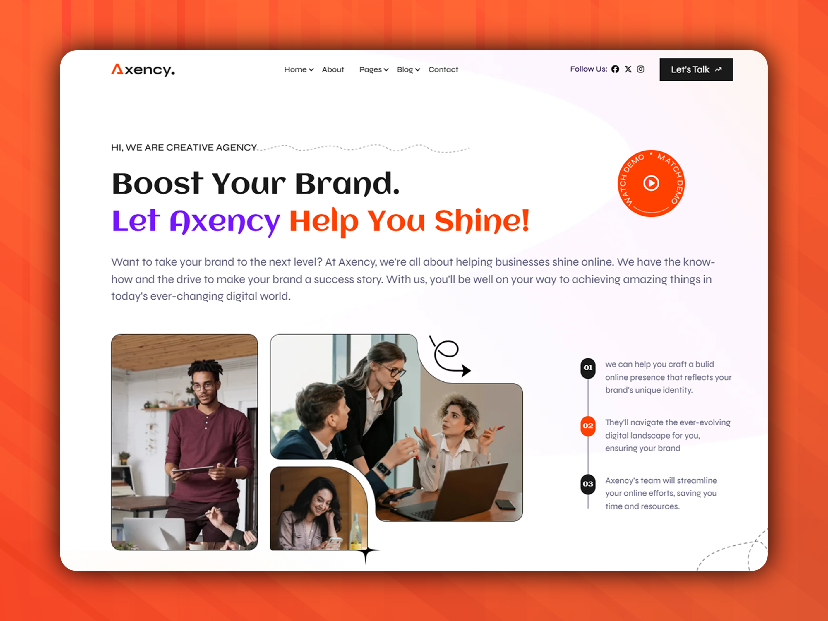 Axency Landing Page Design | Corporate Website UI/UX agency apps design branding brandingdesign creative design landing landing page softcrafty ui uin ux design webdesign website design
