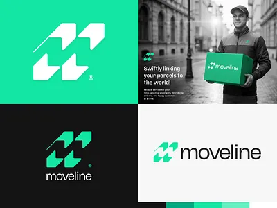 Courier logo, Delivery logo, M logo arrow logo brand identity branding business logo corporate branding courier creative logo delivery service logo letter m logo logo mark logotype m m logomark minimal logo move logo negative space logo parcel service shipping logo visual identity