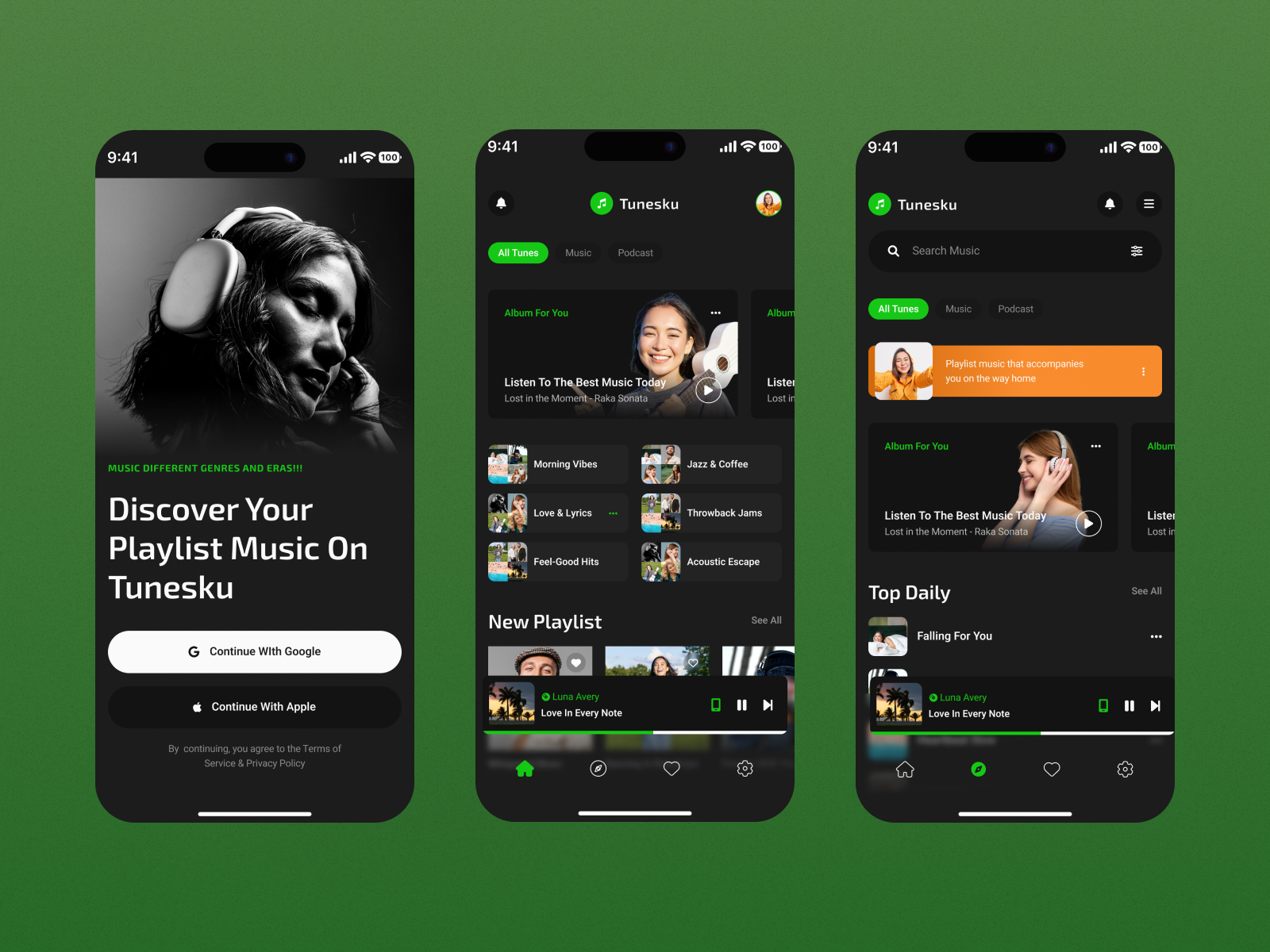Music Player App appdesign applemusic clean design dribbbleinspiration interface minimal mobile mobileui musicapp musicplayer musicstreaming musicux playlistapp spotfy tunesku ui ux