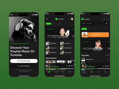 Music Player App appdesign applemusic clean design dribbbleinspiration interface minimal mobile mobileui musicapp musicplayer musicstreaming musicux playlistapp spotfy tunesku ui ux