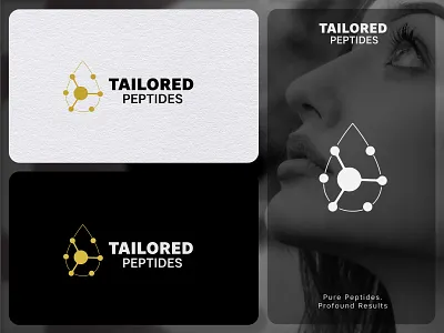 Tailored Peptides - Logo - Visual Identity biotech branding fitness health icon logo logo design logo designer logotype luxury minimalist logo modern logo molcule nature peptides logo science simple logos skincare symbol visual identity
