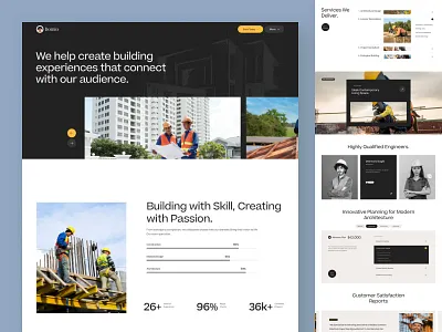 Domio - Construction Design Website | Landing Page architectureui buildingdesign constructionagency constructiondesign constructionlandingpage contractorwebsite designshowcase engineeringdesign figmadesign graphic design illustration industrialdesignui landingpagedesign minimalui modernui studiowebsite uiuxdesign uxinspiration websiteconcept webui
