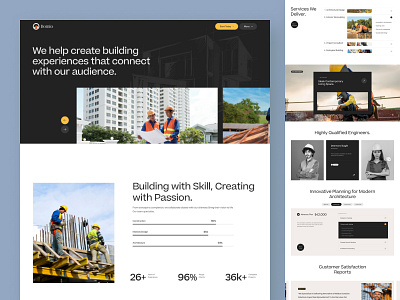 Domio - Construction Design Website | Landing Page architectureui buildingdesign constructionagency constructiondesign constructionlandingpage contractorwebsite designshowcase engineeringdesign figmadesign graphic design illustration industrialdesignui landingpagedesign minimalui modernui studiowebsite uiuxdesign uxinspiration websiteconcept webui