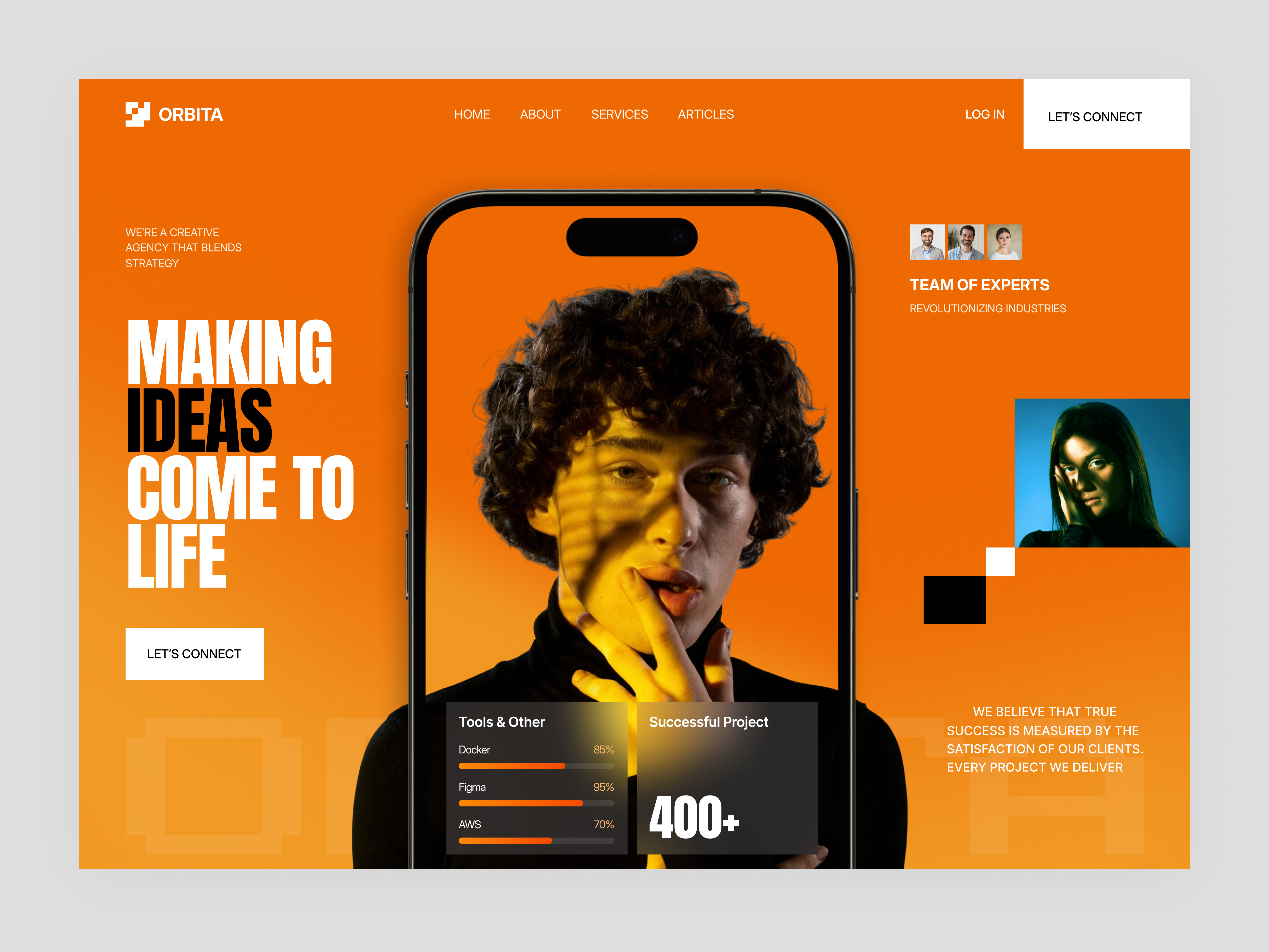 Bold Creative Agency Hero Concept | Premium Web & Mobile UI creative agency creative agency website hero section product design uiux web web design web ui website website dessign
