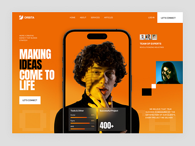 Bold Creative Agency Hero Concept | Premium Web & Mobile UI creative agency creative agency website hero section product design uiux web web design web ui website website dessign