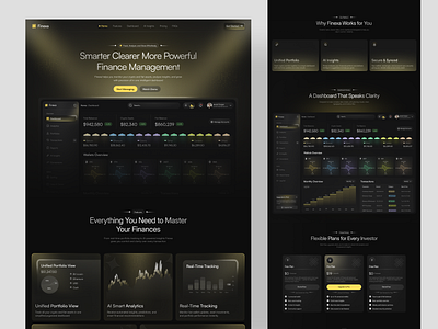 Finexa — Smart Finance Landing Page ai automation bento bitcoin branding chart crm crypto dashbord financial fintech landing page manangment platform product design transaction transaction dashbord ui web app website