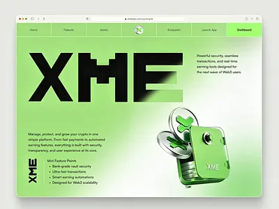 Secure Crypto Management | XME Web3 Product Design ai ai assets crypto crypto platform digital asset finance dashboard management platform product design saas secure crypto management secure web3 startup transactions vault web design web3 web3 ecosystem web3 product xme