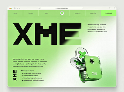 Secure Crypto Management | XME Web3 Product Design ai ai assets crypto crypto platform digital asset finance dashboard management platform product design saas secure crypto management secure web3 startup transactions vault web design web3 web3 ecosystem web3 product xme