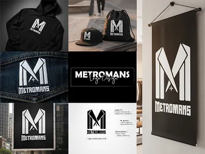 Man Clothing Brand Logo Design clothing brand graphic designer letter m logo logodesigner man cloth brand metromans shine