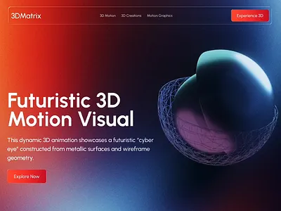 3d Motion Visual Website 3d animation 3d art 3d design 3d hero section 3d illustration 3d interaction 3d motion 3d visuals 3d web experience 3d website motion graphics web design