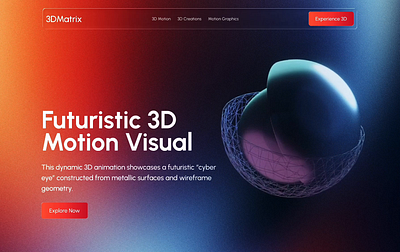 3d Motion Visual Website 3d animation 3d art 3d design 3d hero section 3d illustration 3d interaction 3d motion 3d visuals 3d web experience 3d website motion graphics web design