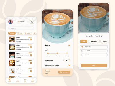 Coffee app app coffee design designer product product design product designer ui ui design uiux uiux design ux