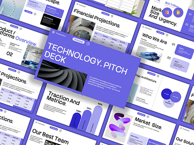 Technology Pitch Deck — Modern Investor Presentation Template. ai pitch deck business pitch deck cloud technology ppt demo day pitch deck financial projection slides google slides pitch deck investor fundraising deck market size presentation minimal tech presentation modern powerpoint template professional startup pitch saas template software startup deck