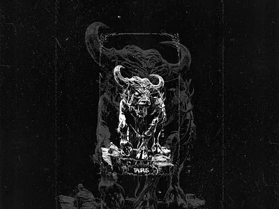 Mythical bull | Taurus Zodiac art artistic astrology beast black and white bull celestial constellation fantasy horns mystical mythology stars symbol zodiac
