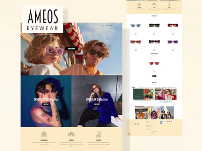 Ameos Eyewear: Shopify based eCommerce Store design ecommerce onlinestore shopify shopifystore