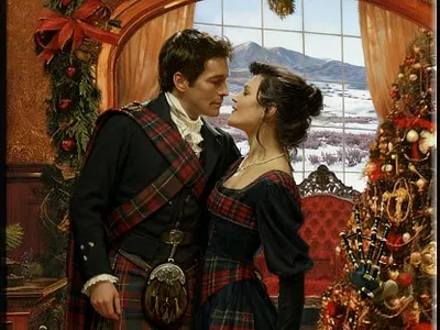 SCOTTISH HIGHLANDER CHRISTMAS christmas cover art work graphic design historical romance scottish highlander romance