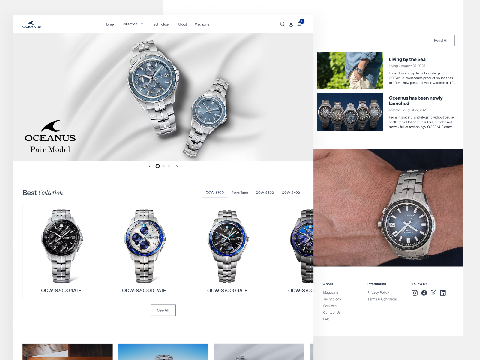 Luxury Watch Landing Page ecommerce homepage landing page landingpage luxury oceanus ui uiux ux watch