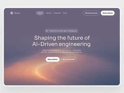Ainova — AI-Driven Hero Exploration ai design hero landing page ui ui design ux website