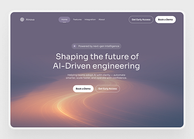 Ainova — AI-Driven Hero Exploration ai design hero landing page ui ui design ux website
