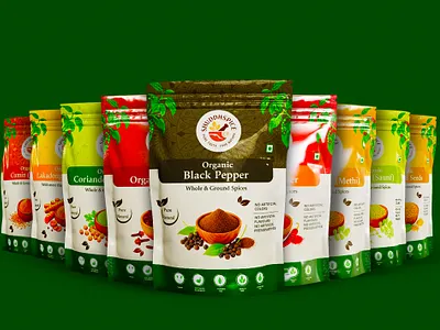Premium Organic Spice Pouch Packaging Design attractive pouch bottle label design food packaging label label design packaging design pouch pouch design pouch label pouch label design pouch packaging pouch packaging design product label spice design spice label spice label design spice packaging spice packaging design spice packet design