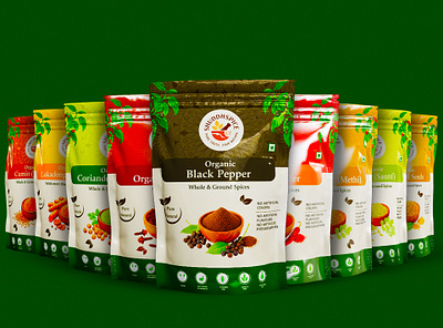 Premium Organic Spice Pouch Packaging Design attractive pouch bottle label design food packaging label label design packaging design pouch pouch design pouch label pouch label design pouch packaging pouch packaging design product label spice design spice label spice label design spice packaging spice packaging design spice packet design