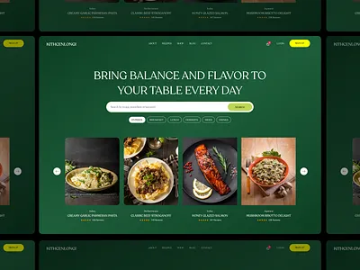 Healthy Food Recipe Platform – Landing Page UI branding cooking design figma food foodlandingpage foodui foodwebsite graphic design greentheme illustration logo recipeapp recipes restaurantui ui uiux ux web design