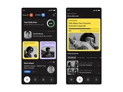 killNest – A Daily Learning App app branding colour palette design dualingo illustration learning menu mobile app typography ui ux web web design website xp