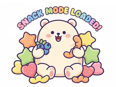 Bubble Bear’s Silly Snack Time bear design illustration outline snack vector