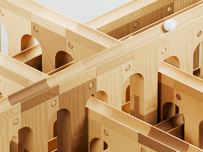 Networking 3d 3d animation blender blender3d illustration isometric isometric illustration marble metal wood