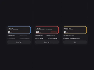 Pricing List concept darkmode design minimal pricinglist ui ux