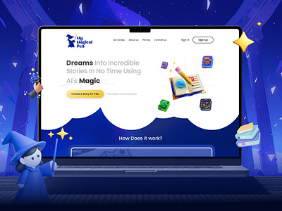 AI SaaS Content Writing Website Design ai agent website ai content writing website ai generation ai platform ai saas landing page ai saas website ai web design ai website artificial intelligence content writing platform interface landing page magical kids website product design saas ui uiux design web design website